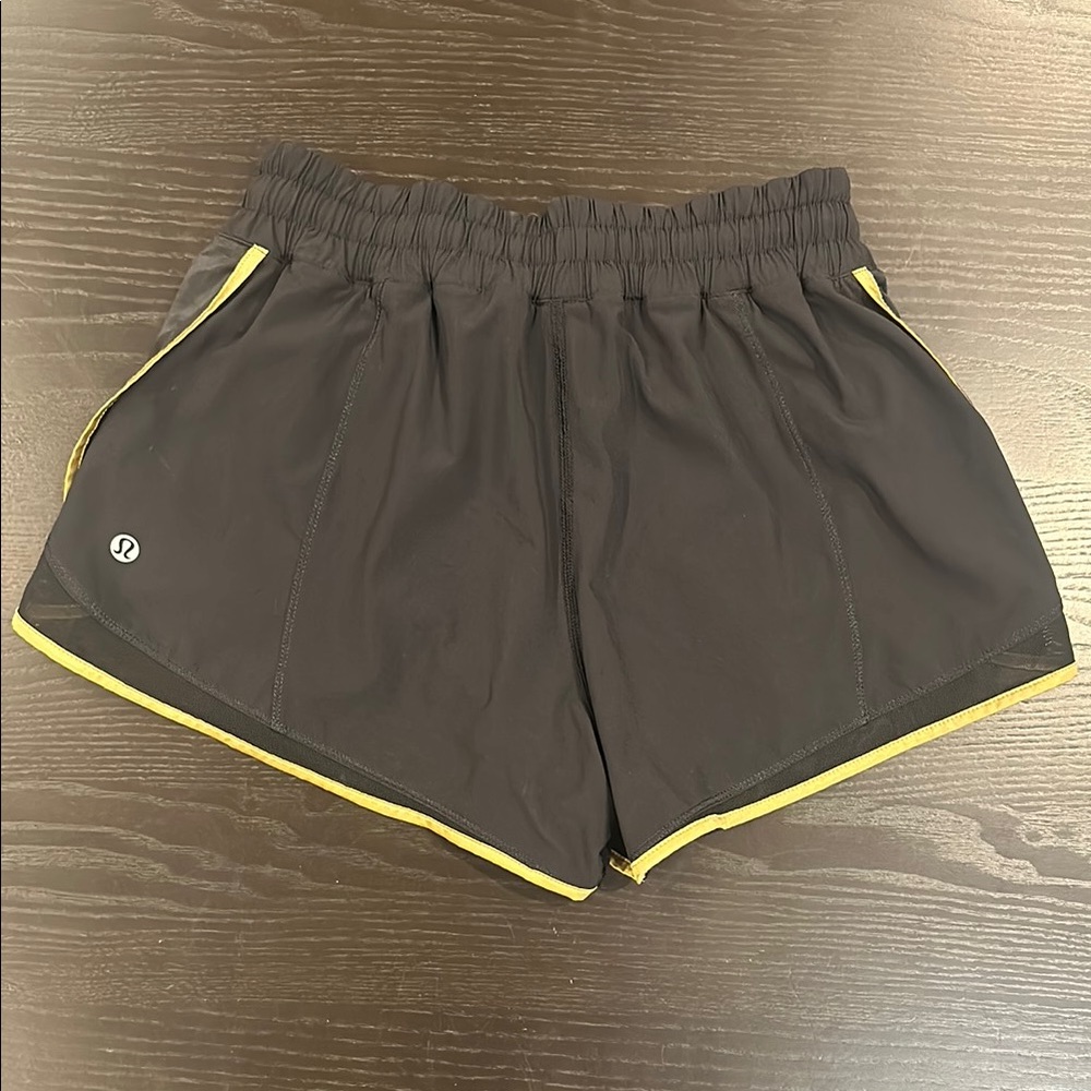 lululemon athletica Black and Yellow Athletic Shorts